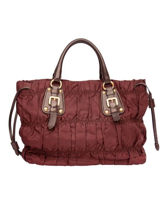 PRADA WINE NYLON GAUFRE BAG