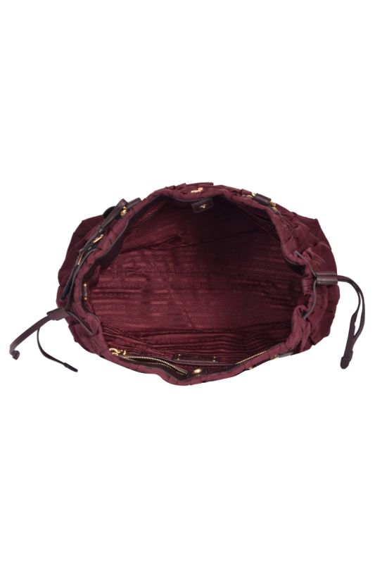 Prada Wine Nylon GaufreTote Bag