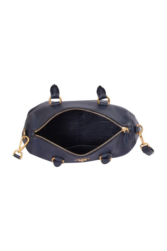 Prada Women’s Vitello Leather Cannella Blue Phenix Handbag
