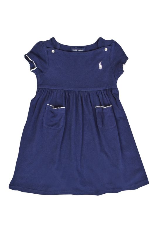 RALPH LAUREN EMBROIDERED LOGO DRESS