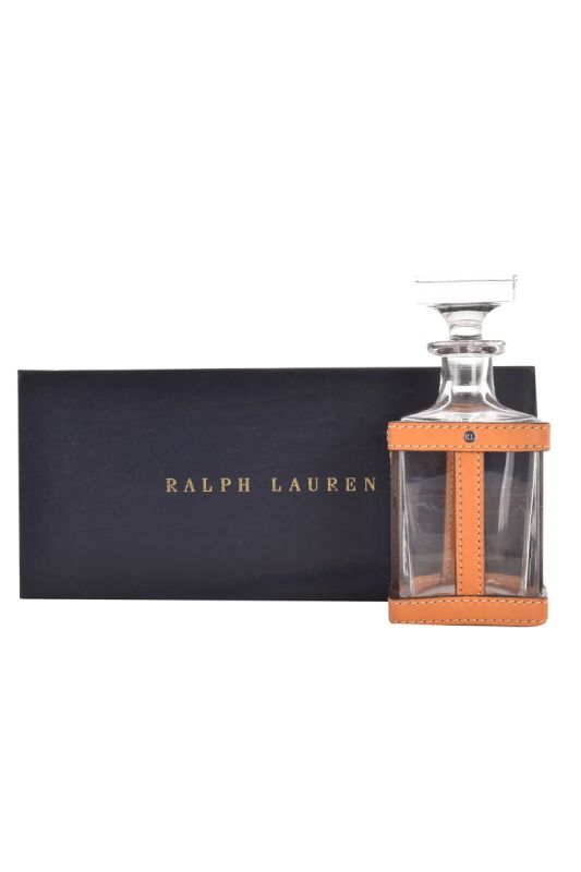 RALPH LAUREN HOME BARRETT DECANTER LEATHER SADDLE