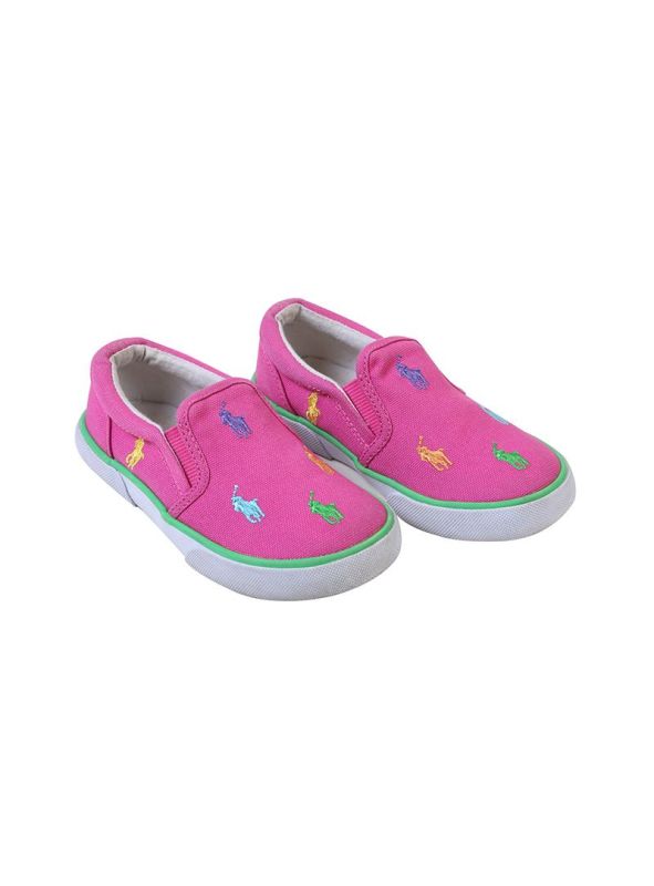 RALPH LAUREN POLO HOT PINK POLO SLIP ONS