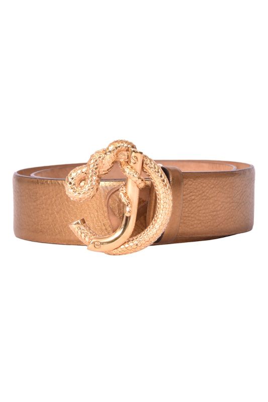 Roberto Cavali Golden Snake Buckle Belt