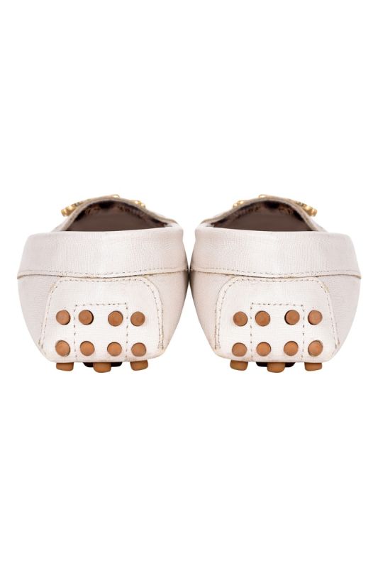 Roberto Cavalli Animal Printed White Loafers