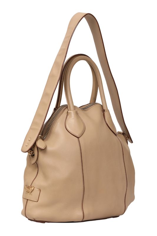 ROBERTO CAVALLI BEIGE LEATHER HOBO HANDBAG