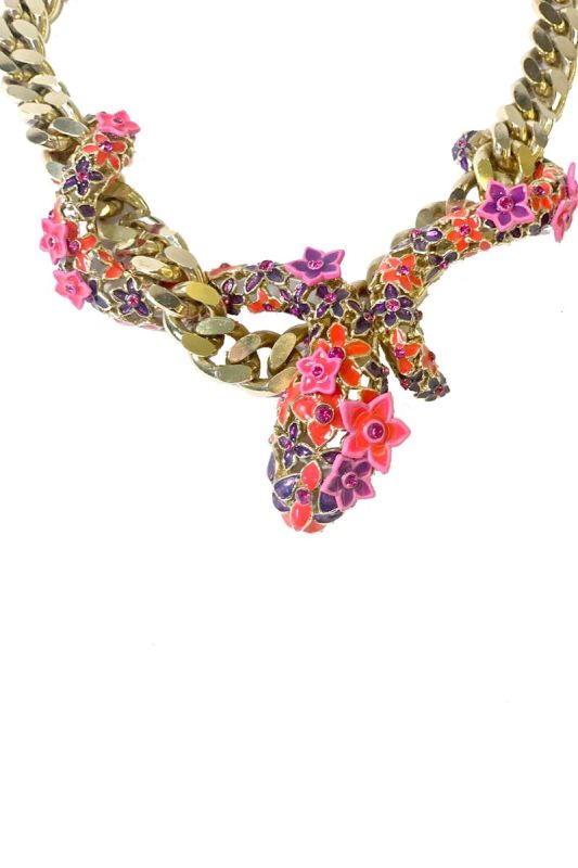 ROBERTO CAVALLI FLOWER SERPENT NECKLACE