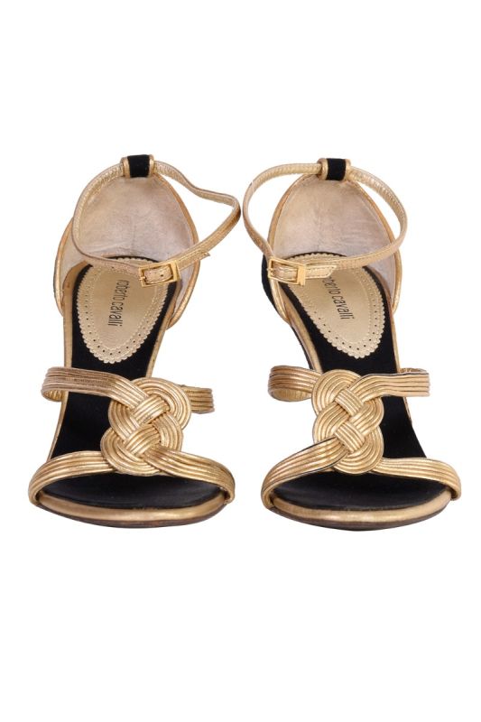 ROBERTO CAVALLI GOLDEN PEEPTOES
