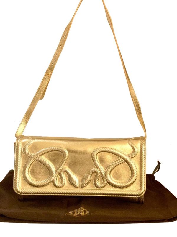 ROBERTO CAVALLI GOLDEN SNAKE BAG