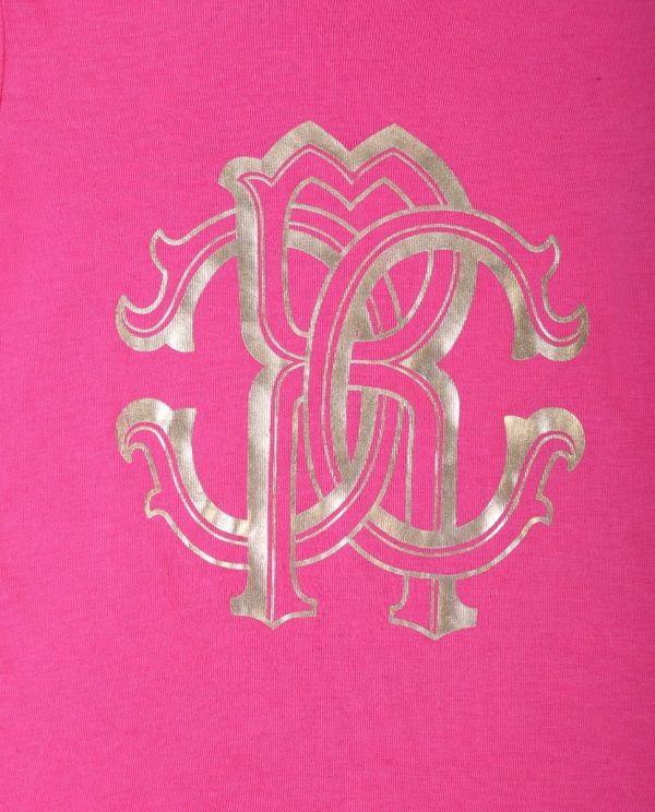 ROBERTO CAVALLI KIDS HOT PINK LOGO TEE