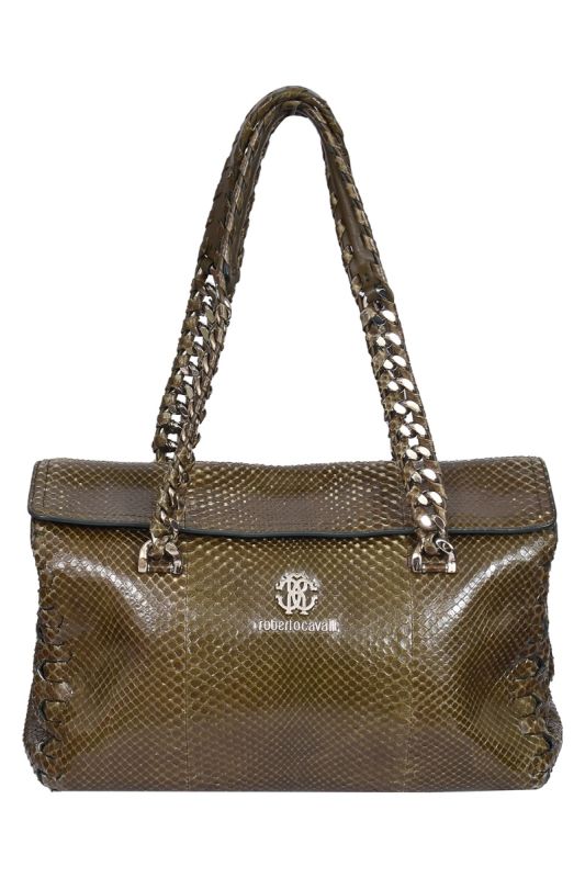 Roberto Cavalli Python Regina Shoulder Bag