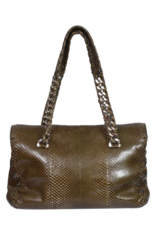 Roberto Cavalli Python Regina Shoulder Bag
