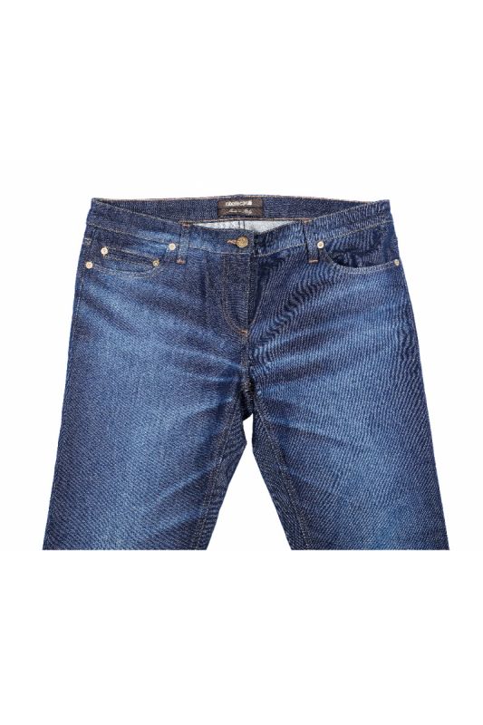 Roberto Cavalli Straight Fit Dark Wash Denims