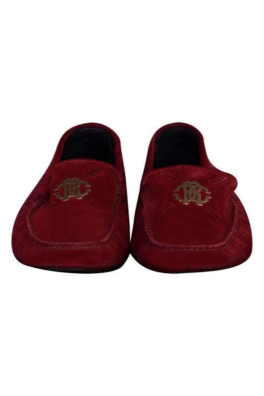 ROBERTO CAVALLI VELVET LOGO LOAFERS
