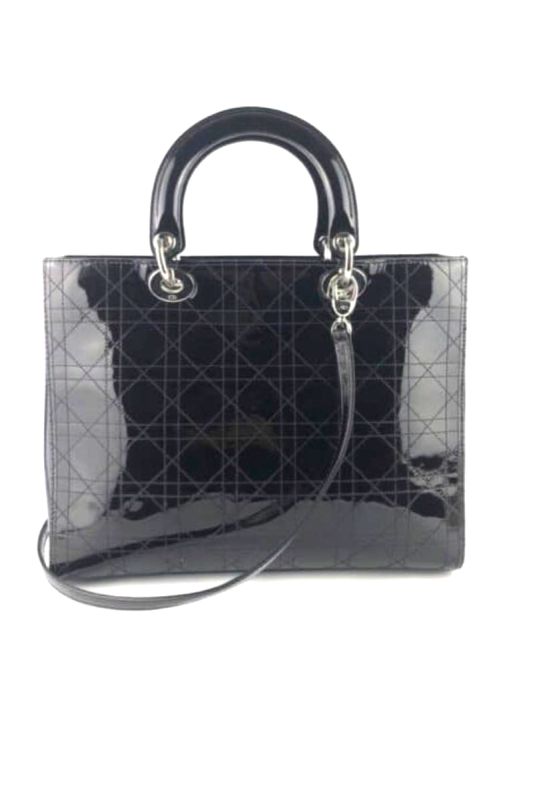 LADY DIOR LARGE PATENT LEATHER BAG