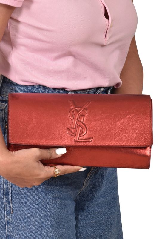 Saint Laurent YSL Belle De Jour Metallic Clutch