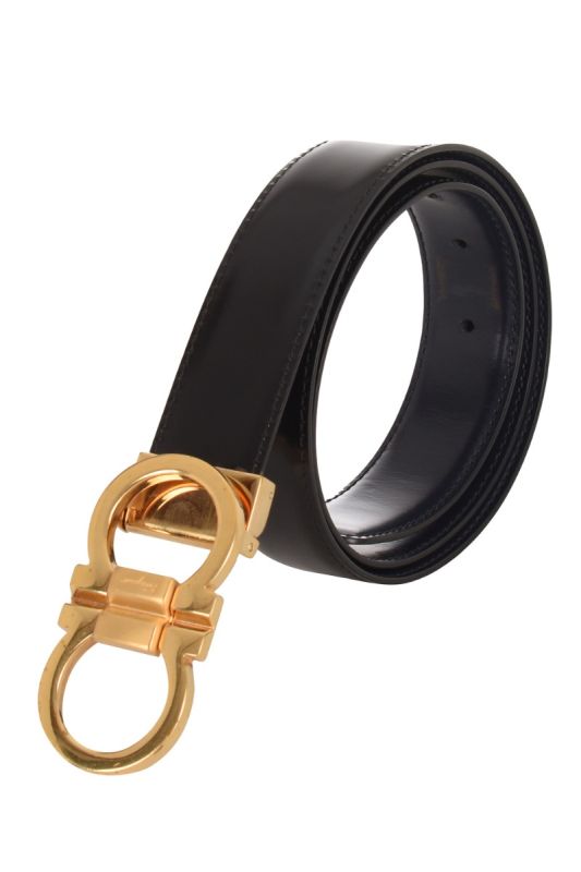 SALVATORE FERRAGAMO LOGO REVERSIBLE GANCINI BELT