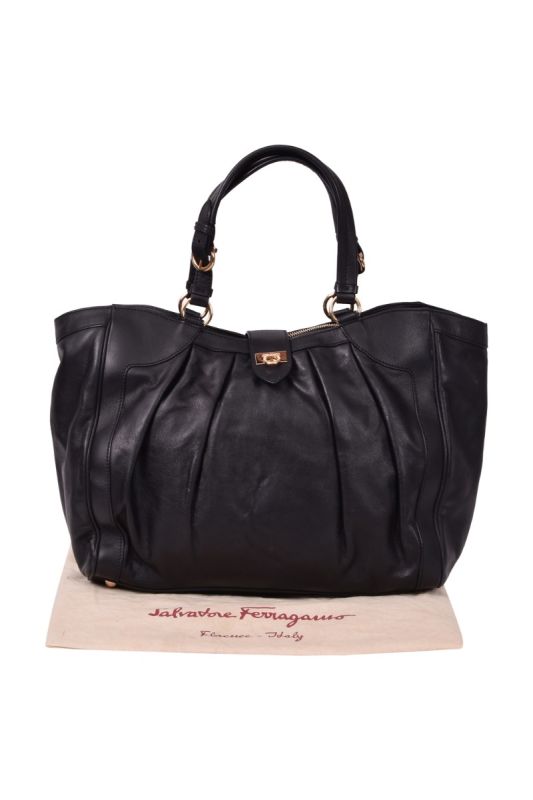 Salvatore Ferragamo Annabell Pleated Tote Bag