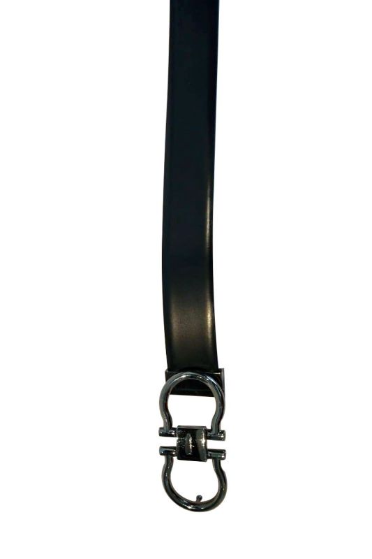 SALVATORE FERRAGAMO BLACK GANCINI BELT