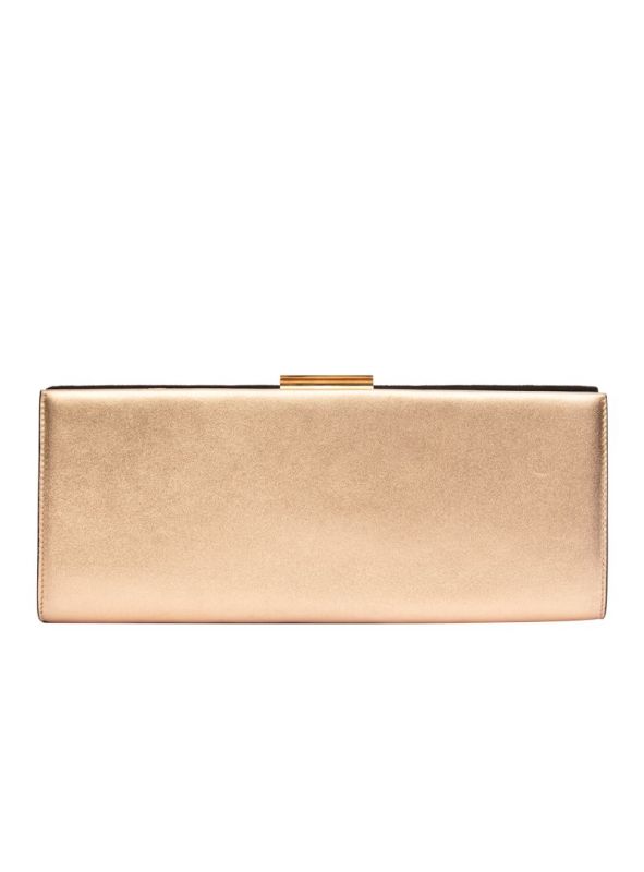 SALVATORE FERRAGAMO BLACK/GOLDEN CLUTCH SLING