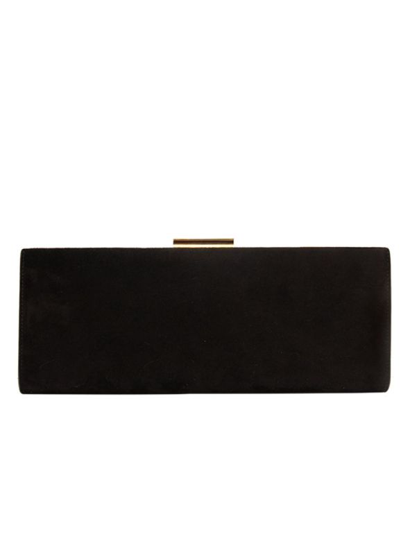 SALVATORE FERRAGAMO BLACK/GOLDEN CLUTCH SLING