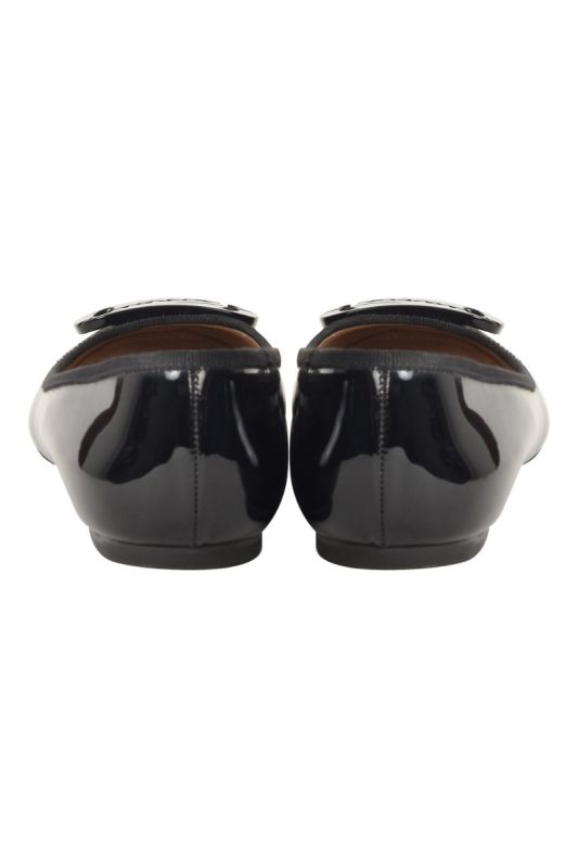 Salvatore Ferragamo Black Patent Ballet Flats