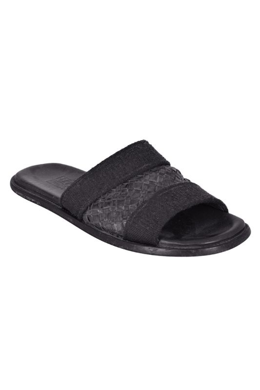 SALVATORE FERRAGAMO BLACK SLIDERS