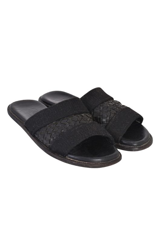 SALVATORE FERRAGAMO BLACK SLIDERS
