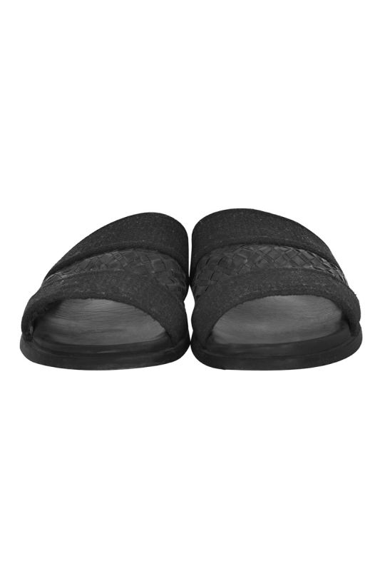 SALVATORE FERRAGAMO BLACK SLIDERS
