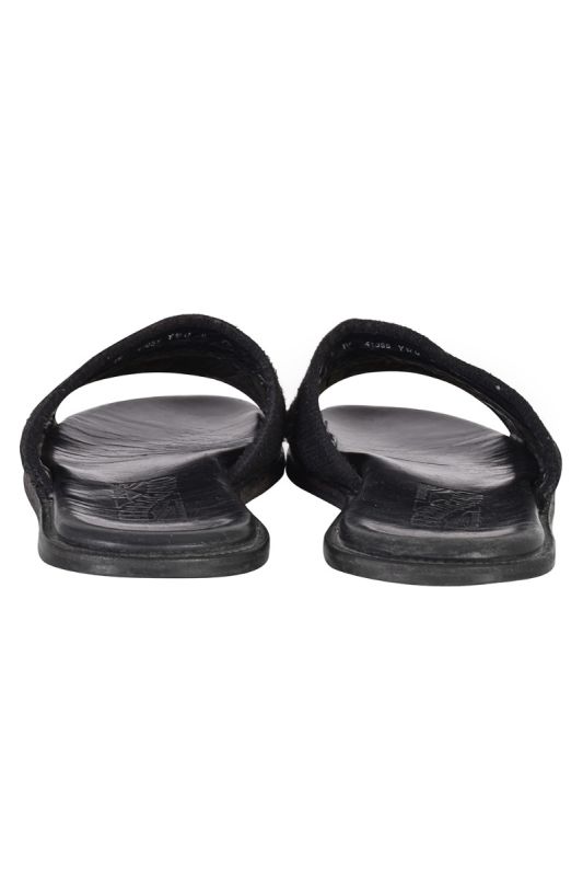 SALVATORE FERRAGAMO BLACK SLIDERS