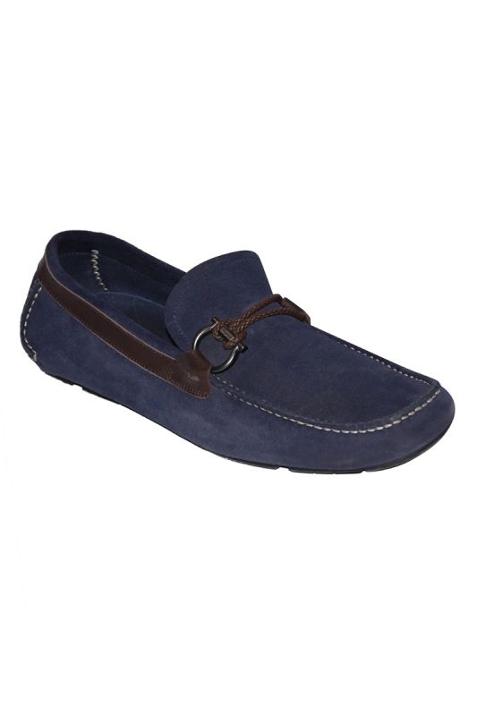 Salvatore Ferragamo blue SuedeGancini Loafers