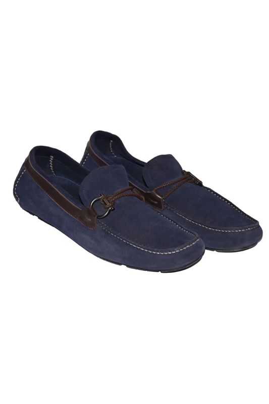 Salvatore Ferragamo blue SuedeGancini Loafers