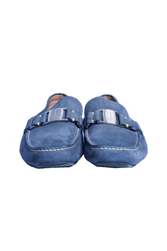 Salvatore Ferragamo Blue Suede LoafersvRT147-10