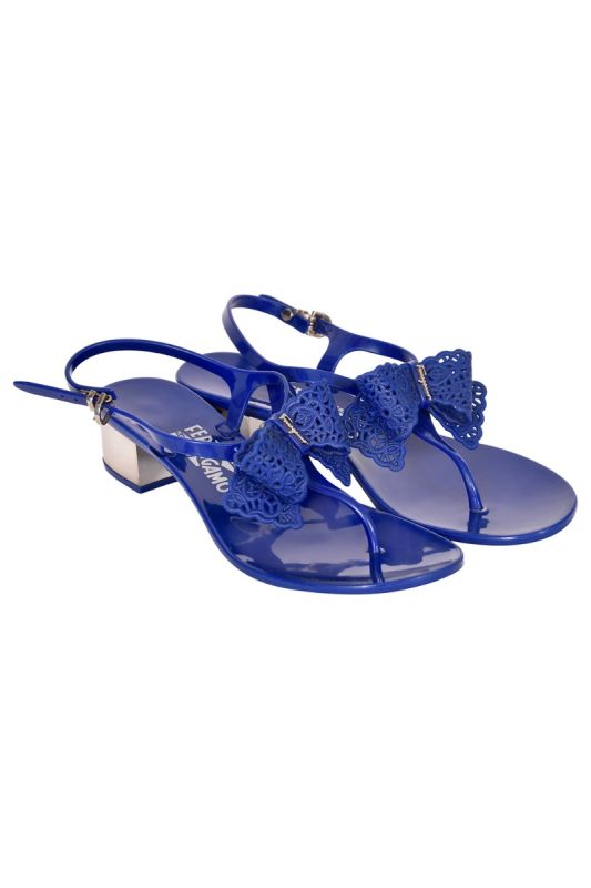 Salvatore Ferragamo Blue Thong Sandals