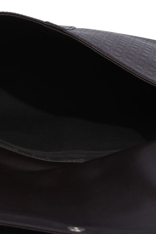 SALVATORE FERRAGAMO BROWN LEATHER GANCINI MESSENGER BAG