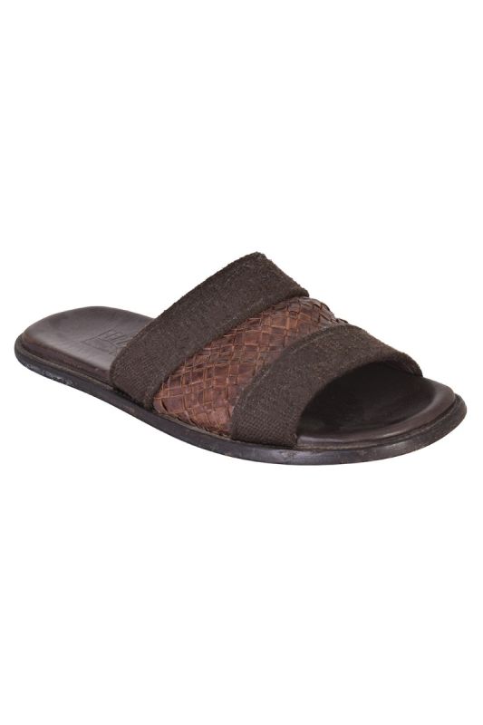 SALVATORE FERRAGAMO BROWN  SLIDERS