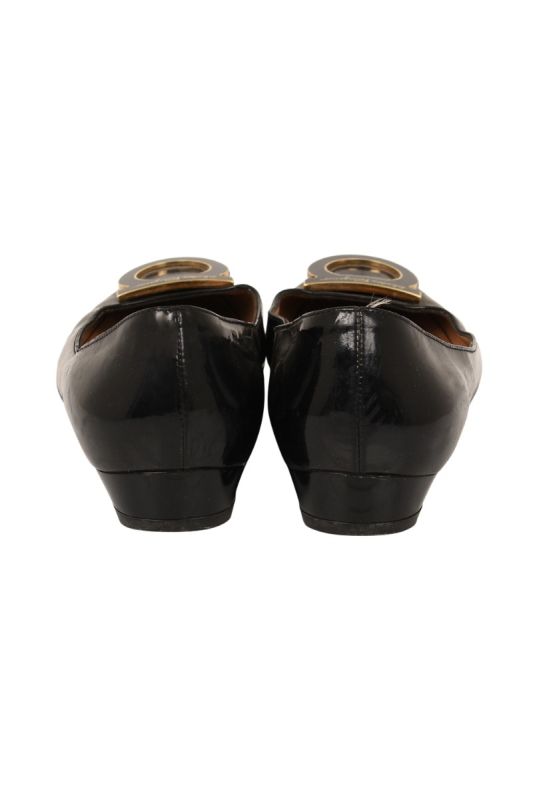 SALVATORE FERRAGAMO EMBELLISHED METAL RING BALLERINAS