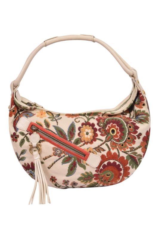 Salvatore Ferragamo Floral Weaved Hobo Bag