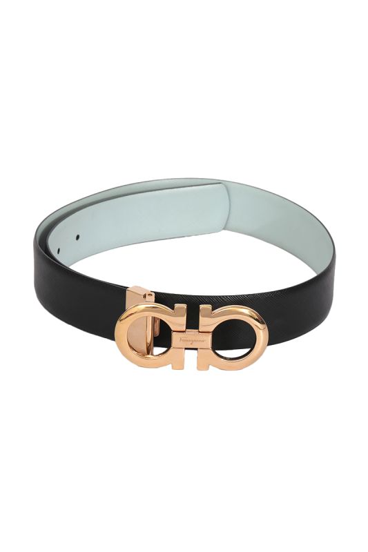 Salvatore Ferragamo Gancini 70 cm Golden Buckle Reversible  Belt