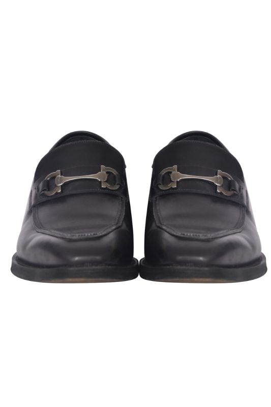 Salvatore Ferragamo Gancini Black Loafers