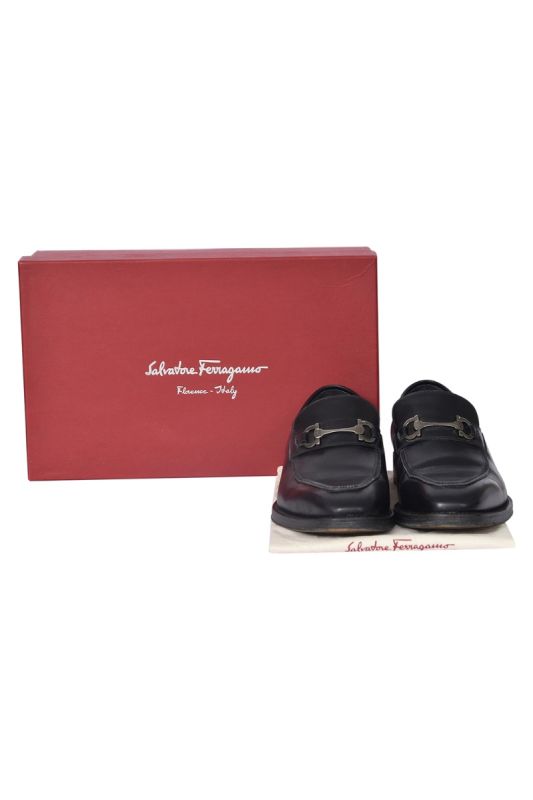 Salvatore Ferragamo Gancini Black Loafers