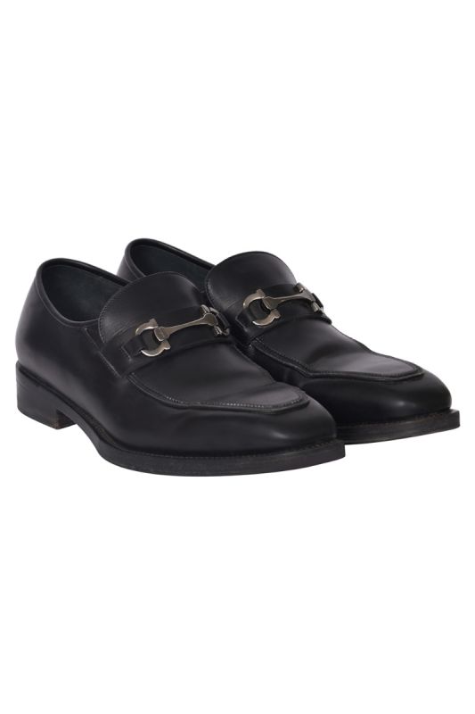Salvatore Ferragamo Gancini Black Loafers