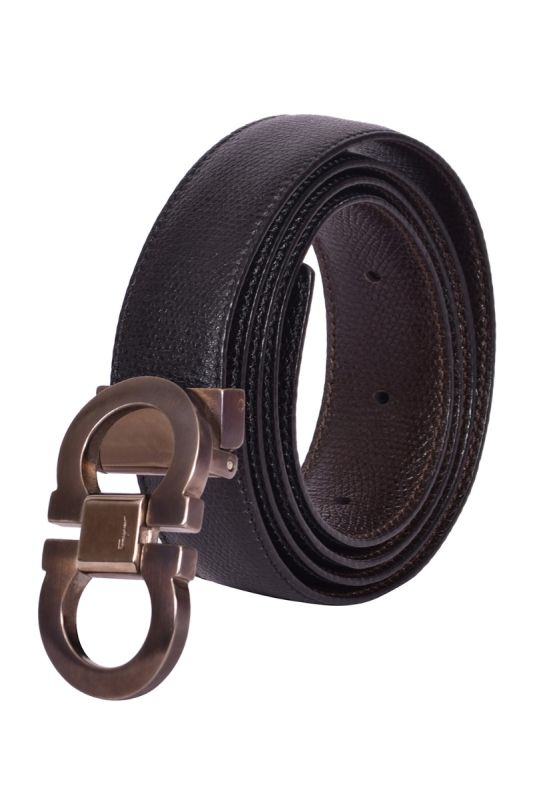 Salvatore Ferragamo Gancini Buckle Reversible Leather Belt