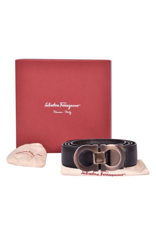 Salvatore Ferragamo Gancini Buckle Reversible Leather Belt