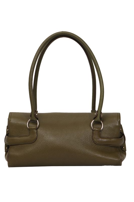 SALVATORE FERRAGAMO GANCINI LEATHER GINA SATCHEL BAG
