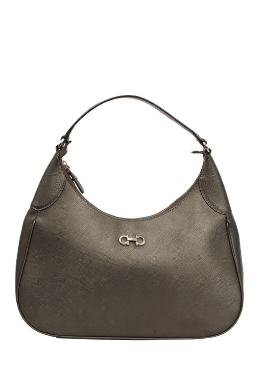 Salvatore Ferragamo Gancini Metallic Hobo Bag