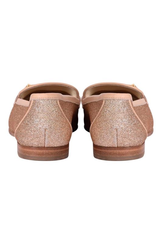 Salvatore Ferragamo Gold Glitter Loafers