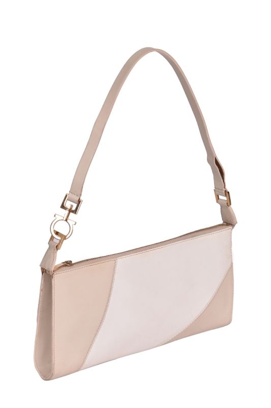 Salvatore Ferragamo Ivory White Canvas RazorBag