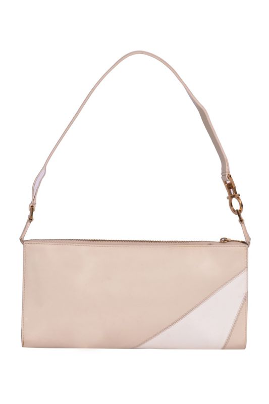 Salvatore Ferragamo Ivory White Canvas RazorBag