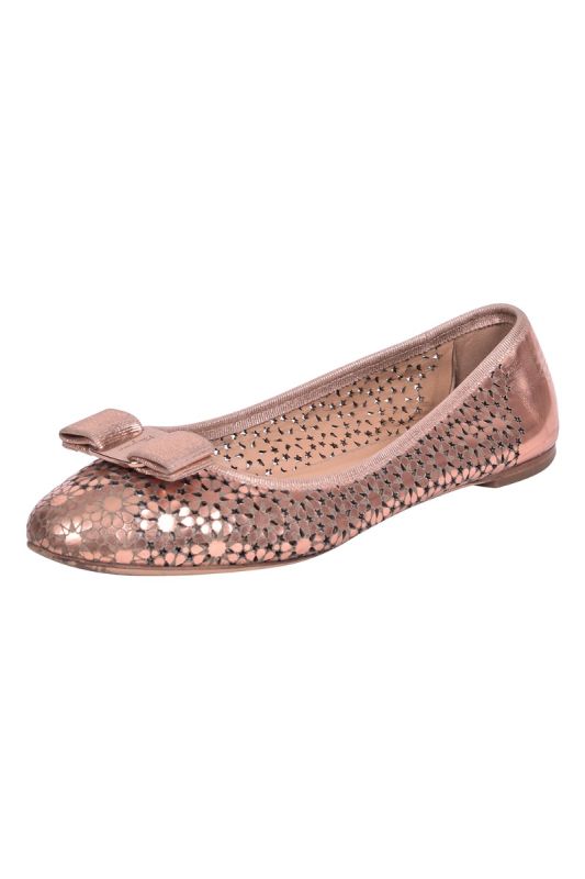 Salvatore Ferragamo Laser Cut Ballet Flats