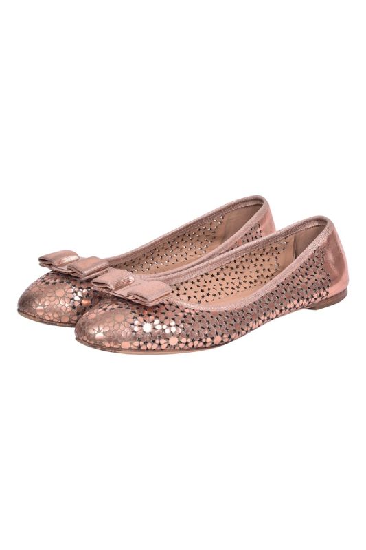 Salvatore Ferragamo Laser Cut Ballet Flats